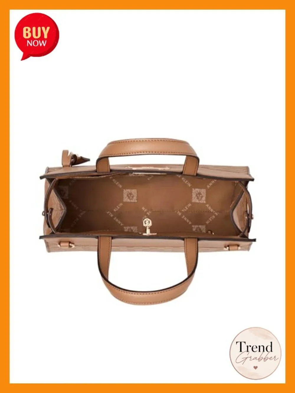 Embossed Satchel with Convertible Strap - Twisted Lock Closure